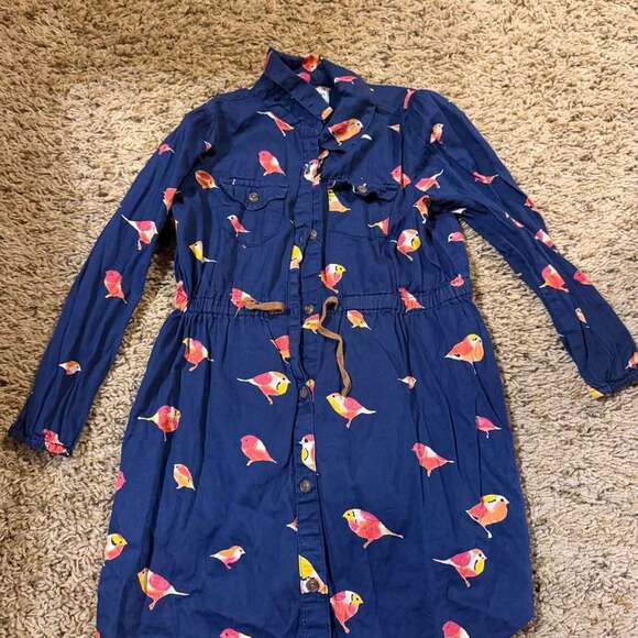 Old Navy Other - Old Navy Girls Bird Print Shirt Dress Size 4T Navy Blue